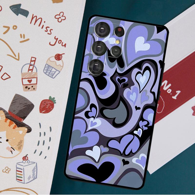 Flower Power Deformed Love Phone Case For Samsung Galaxy S23 S21 S22 Ultra S8 S9 S10 Note 10 Plus S20 FE Cover Funda
