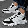 Men's shoes 2025 autumn breathable leather sneakers men's trend versatile soft-soled casual running shoes