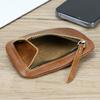 New Men Genuine Leather Zipper Coin Wallet Natural Leather Short Purse Card Holder Cash Clutch Wallet With Key Ring