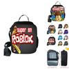 Geräumige isolierte Roblox-Lunchtasche für Kinder mit verstellbarem Schultergurt