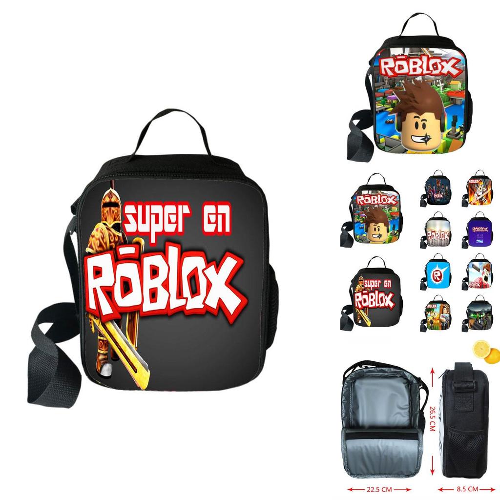 Spacious Roblox Insulated Lunch Bag For Kids With Adjustable Shoulder Strap