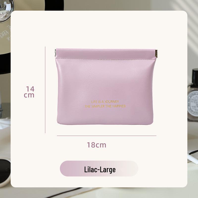 Portable Makeup Bag with Lipstick, Data Cable, Bluetooth Headset, Charger, and Key Storage; Automatic Closure Spring Sheet Design