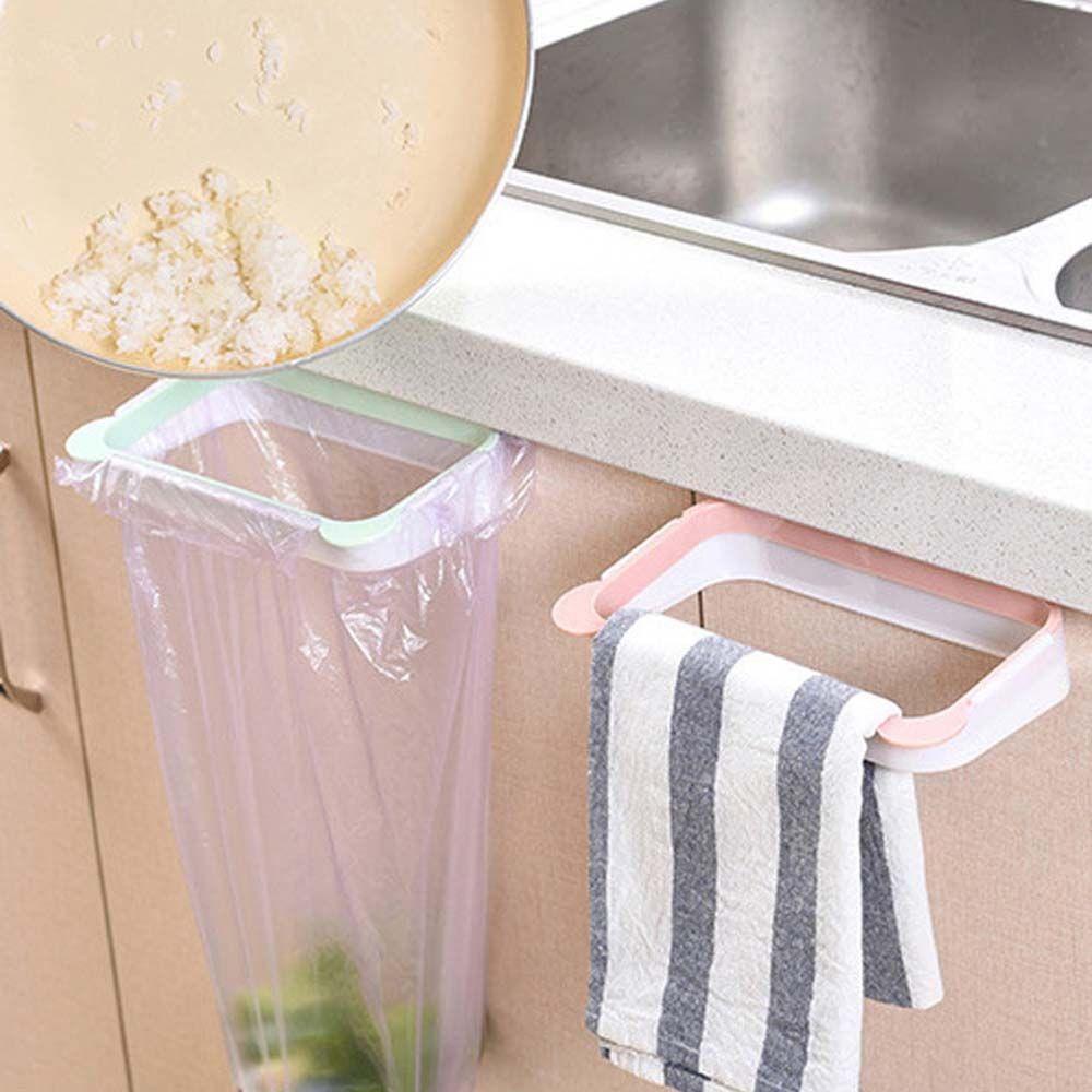 Cabinet Door Trash Bin Cupboard Hanging Basket Garbage Bag Holder Trash Rack Storage Organizer