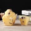 Berzhe Disposable 250ML Square Pudding & Ice Cream Cups with Lids (100-Pack)
