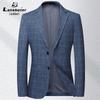 Lesboet Men's Slim Fit Plaid Blazer - Casual Korean Style for All Ages