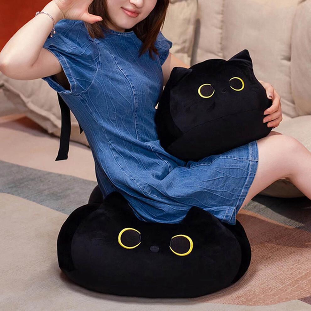 Black Cat Stuffed Doll Companionship Elastic Pillow Cushion for Gift