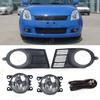 1Set Halogen Front Bumper Fog Lamp Foglight Cover Frame Wires Harness  For Suzuki Swift 2005 2006 2007 2008 2009 2010