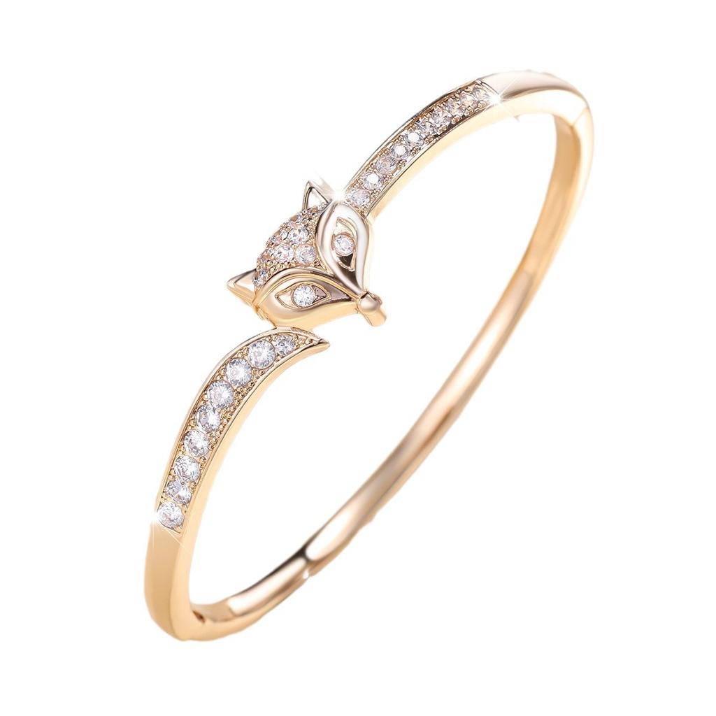 New Fashionable Light Luxury Fox Simple Micro-paved Zircon Daily Versatile Bracelet