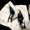 Designer Women's High-heeled Sandals Summer New Metal Square Head Patent Leather Black Stiletto Pumps Sexy Party SlingBack Shoes
