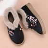 Winter Women's Thickened Warm Casual Shoes Flat Embroidered Cotton Boots