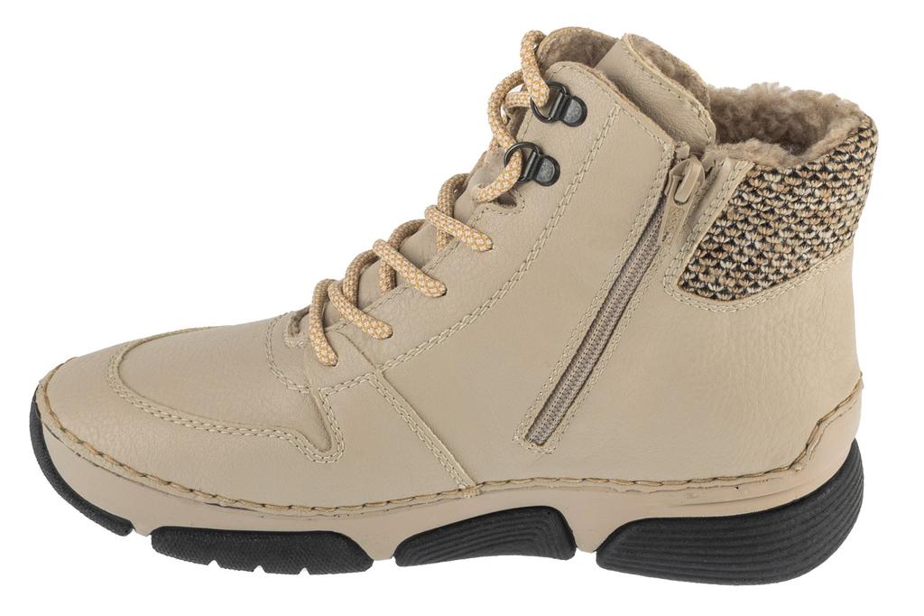 RIEKER Booties, Womens Beige Lace-up Shoes