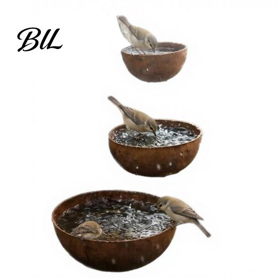Rust-resistant Bird Bath 3Pcs Metal Feeder Rust-Resistant Insect Water Decorative Drinking Cups Ornament Hanging Outside for Garden Decor