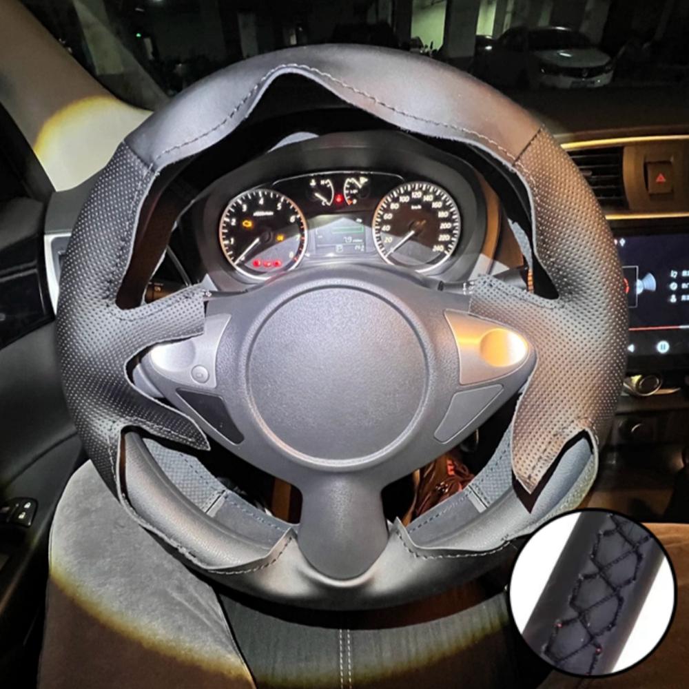 Hand Stitched Perforated Non-slip Artificial Leather Steering Wheel Cover For Nissan Juke Maxima 2009-2014 Car Accessories