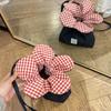 Cloth Flower Drawstring Bag Plaid Bundle Pocket Lightweight ins Shoulder Bag  Outdoor