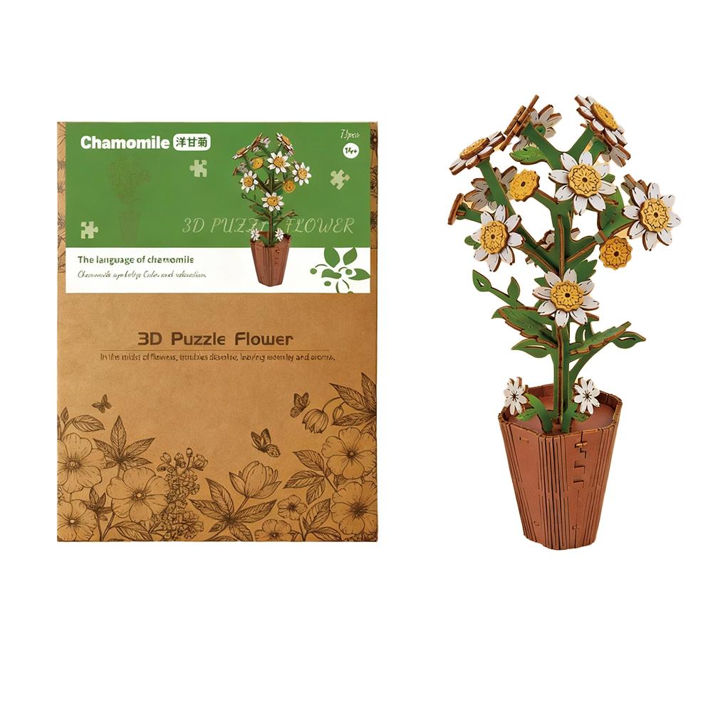 3D Wooden Puzzles Flowers Diy Artifical Botanical Bouquet Puzzle Kit Home Decoration For Adults Mother's Day Birthday Gift