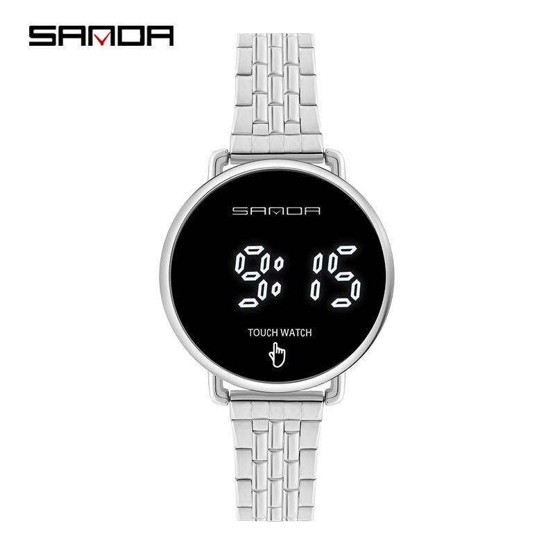 

Многофункциональные водонепроницаемые спортивные часы Sanda для мужчин и женщин серебряный