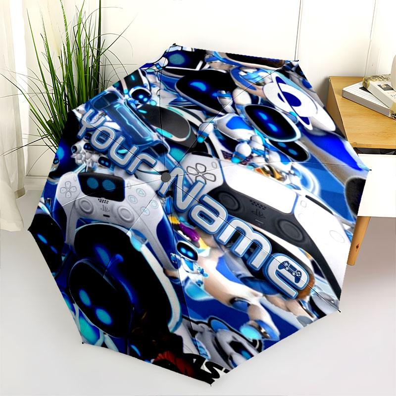 1 PC Automatic Folding Umbrella - ASTRO BOT Custom Name Pattern, Portable & Foldable Design with 8 Ribs, Christmas Birthday Gifts