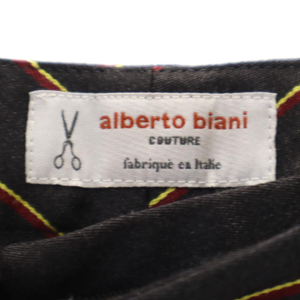 ALBERTO BIANI made in Italy Gestreiftes Muster Knöchellange Hose 42 Anthrazitgrau Damen Gebraucht