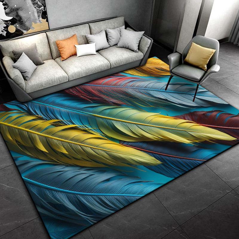 

Цветные перья Ковры для спальни Пушистые квадратные напольные ковры Гостиная Домашнее украшение Ковры Мягкий бархатный коврик Ковер зональный sonic 60x90(23x35in)