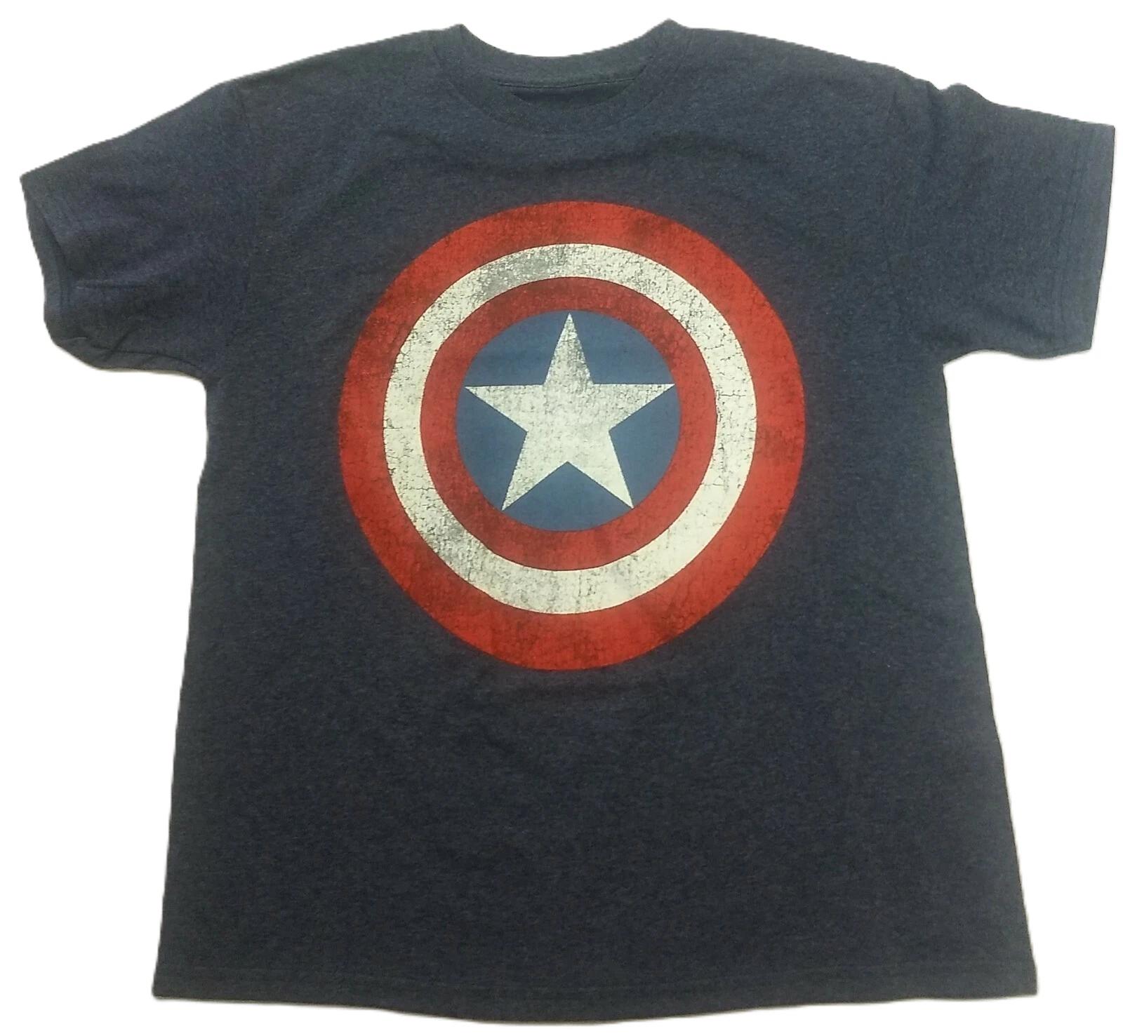 Captain America Shield Marvel Superheros Shirt Kids Boys Officially Licensed 150