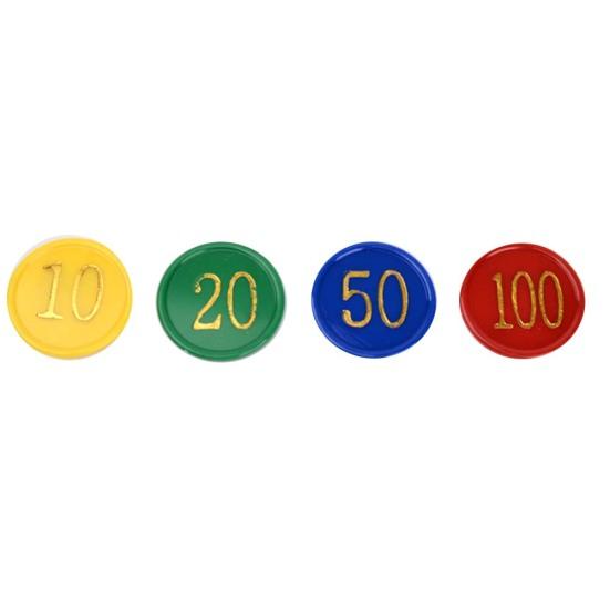 160Pcs/Set Face Value Poker Round Chips Counting Number Toy Game Party Props