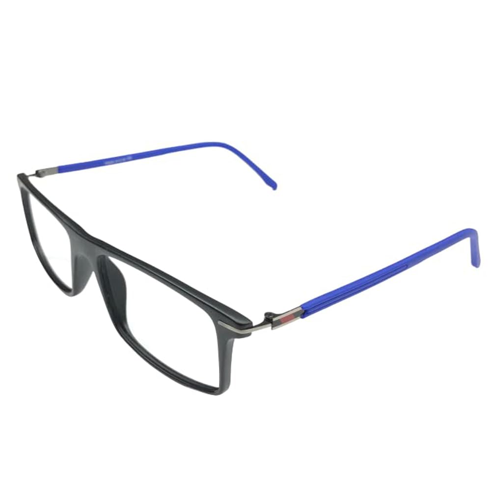 RSINC Full Rim Light Weight, Frame/Eyeglass/Spectacle, Optical, for Men and Women, Black-Blue IB-1 M1