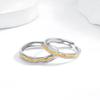 Custom Sterling Silver Couple Open-Band Rings with Niche Design – Ideal Gift for Couples