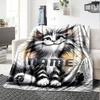 Cat Illustration Home Customize Your Name Blankets Comfortable Soft And Lightweight Allseason Versatile Blanket Perfect For Picnics Sofa Office Bed