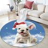 French Bulldog Round Area Rug,Carpet Rug for Living Room Bedroom Sofa Playroom Decor,Non-slip Floor Mat