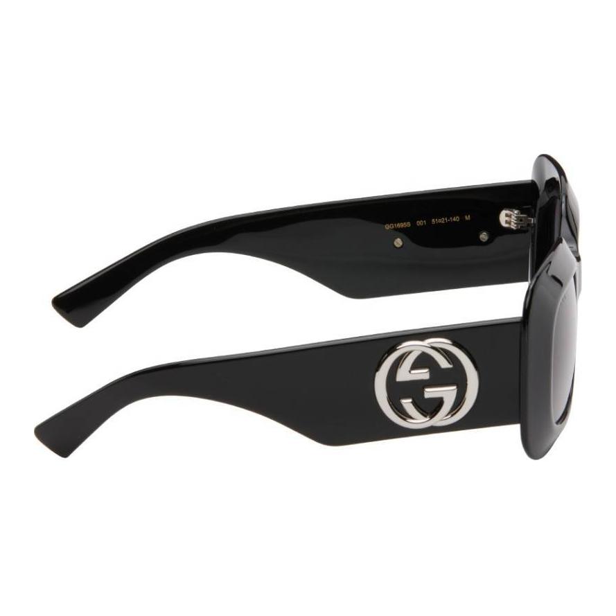 Gucci Interlocking G Logo Square Sunglasses Women sunglasses Black GG1695S001