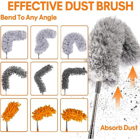 Dusters for Cleaning High Ceiling Fan, Newliton Microfiber Duster with Extension Pole 30-100" Long Handle for Ceiling Fans, Blinds, Cobweb, Home