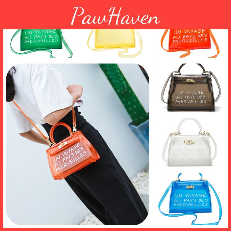 Candy-colored Transparent Shoulder Bag For Women Pvc Material Jelly Bag Medium Size Ideal For Daily Wear