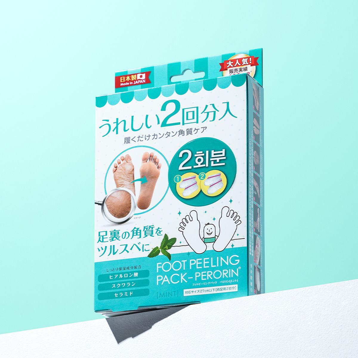 Perorin Foot Exfoliating Pack Mint Scent 2 Uses 1 Box