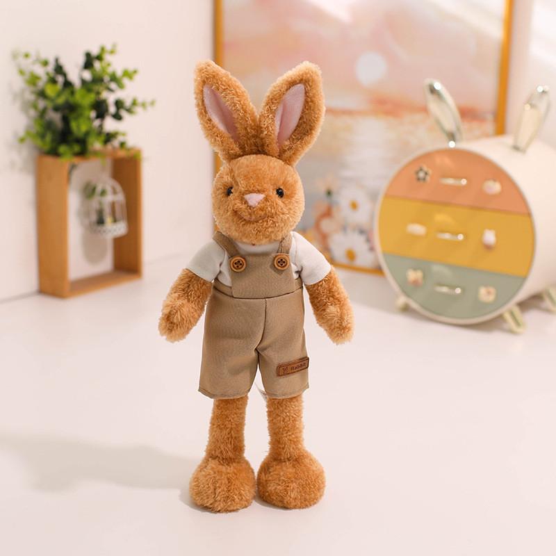 

Plush Bunny Doll Toy With Humorous Joints For Kids And Adults Gift 27cm коричневий