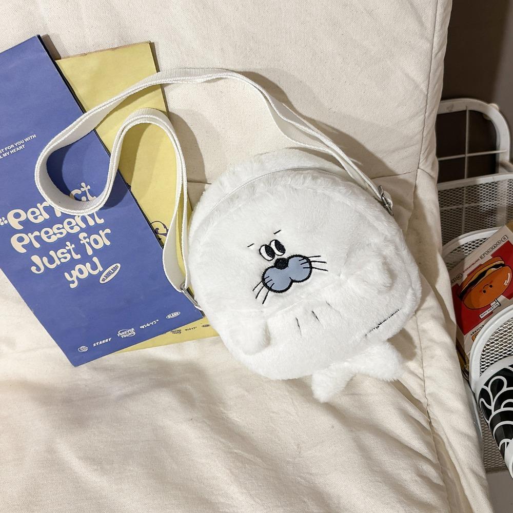 Kawaii Penguin Plush Crossbody Bag Adorable Animal Shoulder Bag Casual Soft Seal Backpack  Children