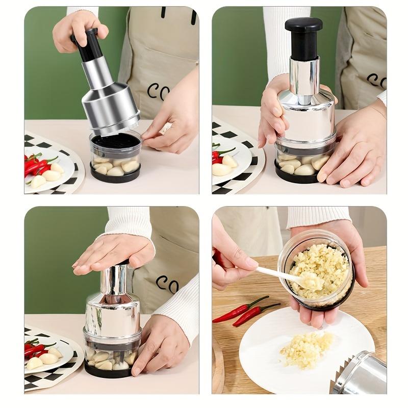 Stainless Steel Garlic Press Crusher Manual Garlic Mincer Chopping Garlic Tools Fruit Vegetable Slicer Tools Kitchen Accessories