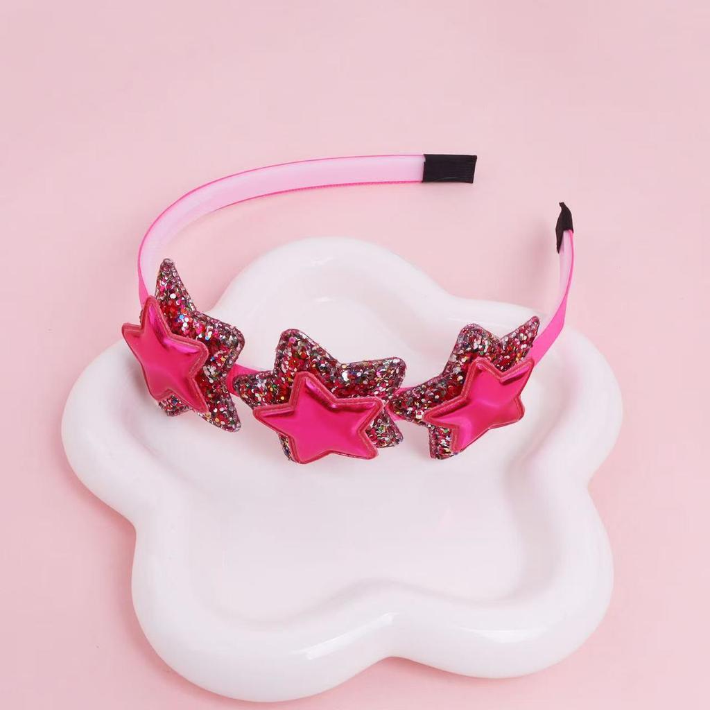 Children's Gradient Rainbow Sequin Star Headband - Colorful Double Layer Party Hair Accessory