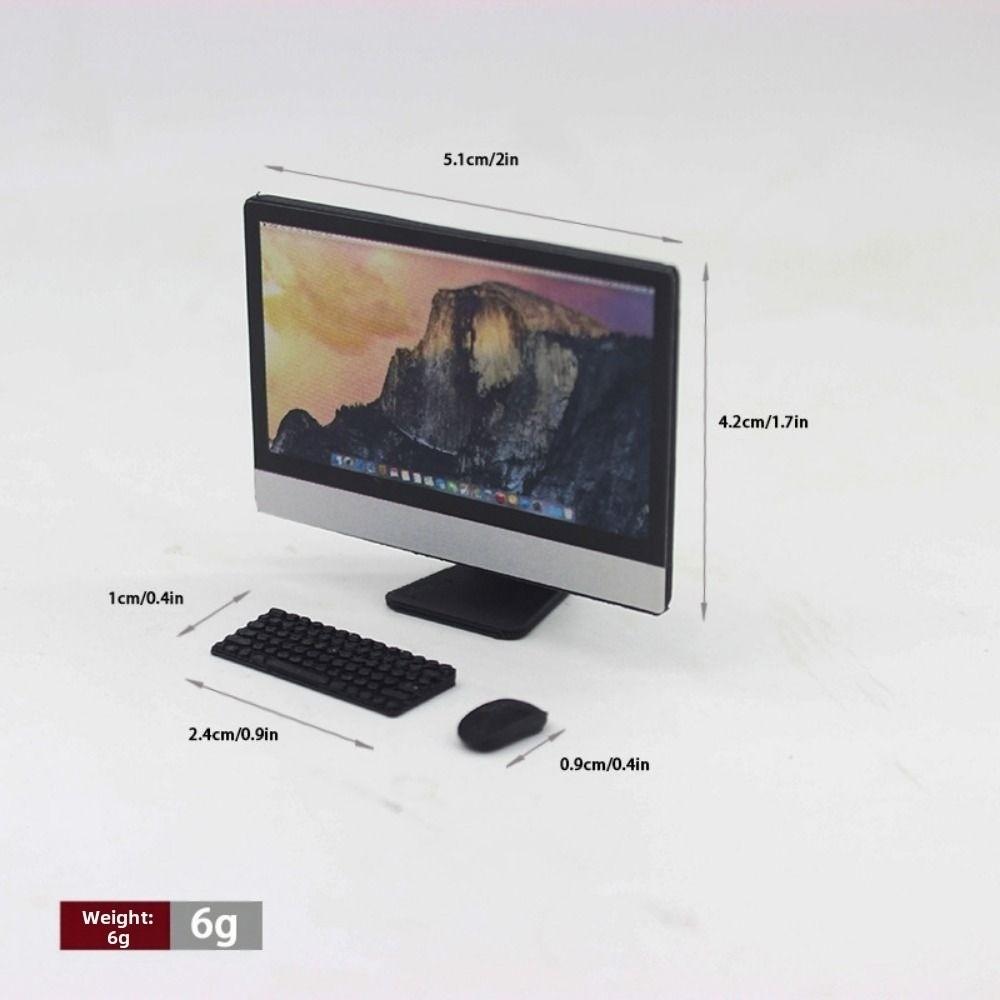 High Quality Cute 1/12 Dollhouse Miniature Computer Mini 1:12 Home Study Micro Scene Props Laptop Computer Room Furniture Decor