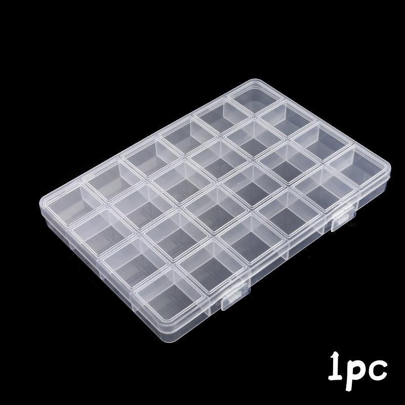 

24grids Plastic Storage Box Divide Jewelry Organizer Multifunctional Pills Beads Container Perfect for Earrings Rings Necklaces