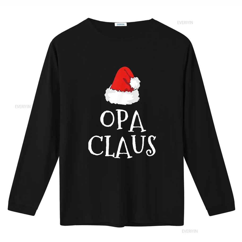 Mens Family Opa Claus Christmas Santa s Hat Matching Pajama T Shirt Black vintage Washed Stylish Soft Comfortable streetwear