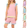 Children's Fashionable Comfortable  Casual Short-sleeve Top And Shorts Two-piece Set