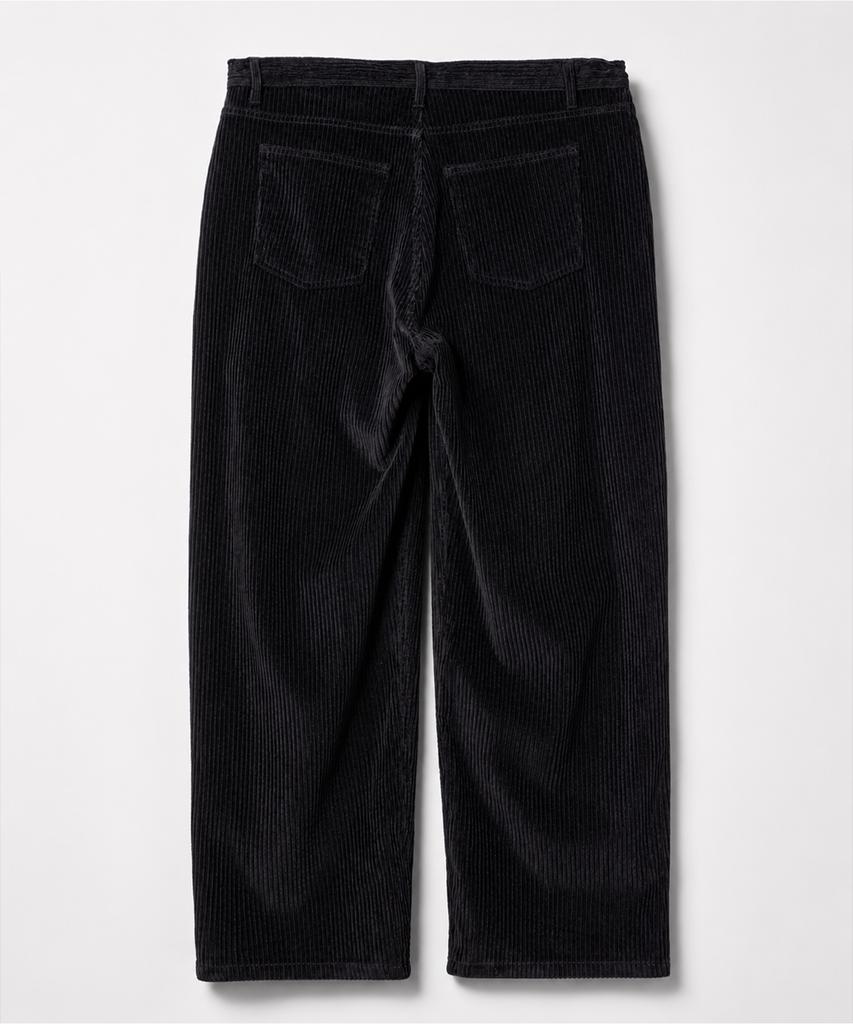 LENGAGEMENT Oversized Curved Corduroy Pants [Black]
