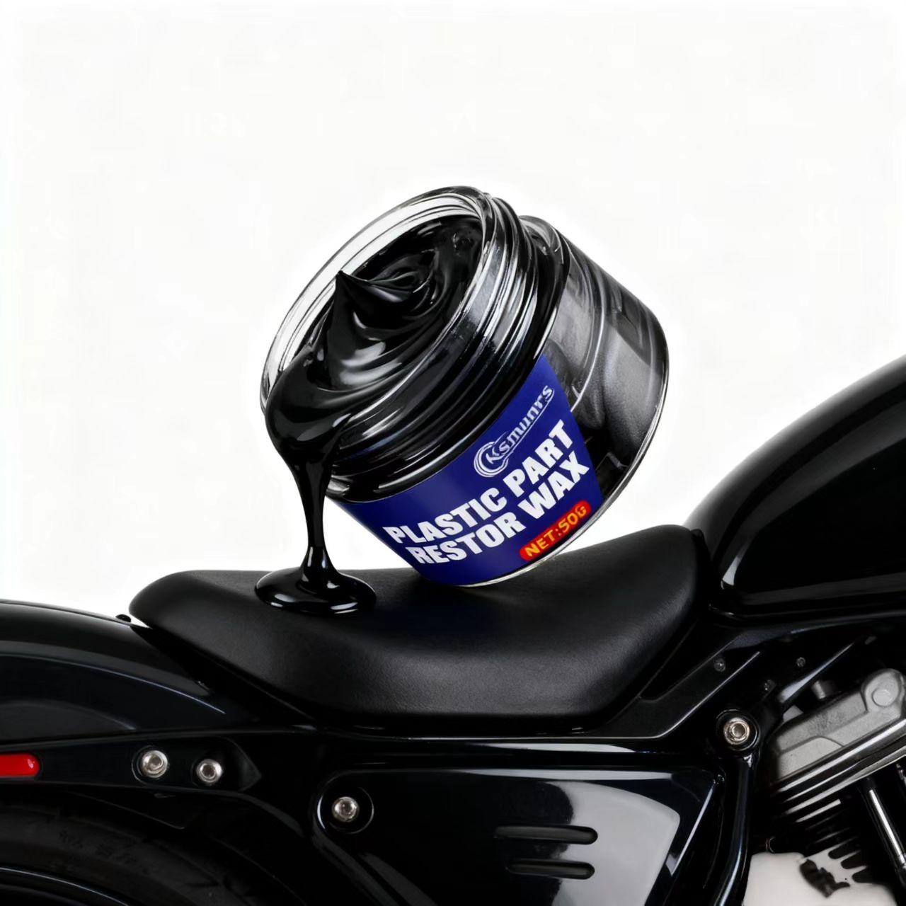 

Ksmunnrs Plastic Part Restor Wax 50g, Car & Motorcycle Plastic Parts Restoration Wax, Auto Plastic Renewal Shine Agent for Exter