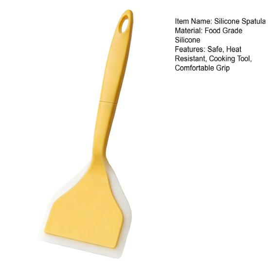 Silicone Spatula High Heat Resistant Solid Turner for Non-Stick Pans Kitchen Cooking Spatula for Flipping Eggs Pancakes Fish Burgers