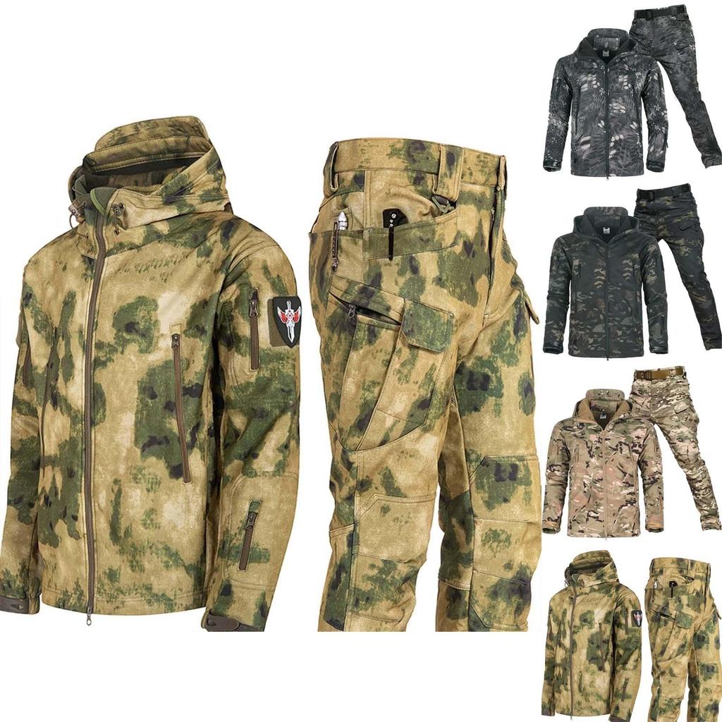 Erkek Outdoor Softshell Ceket Seti Rüzgar Geçirmez Nefes Alabilir Kadife Dağcılık Ceketi