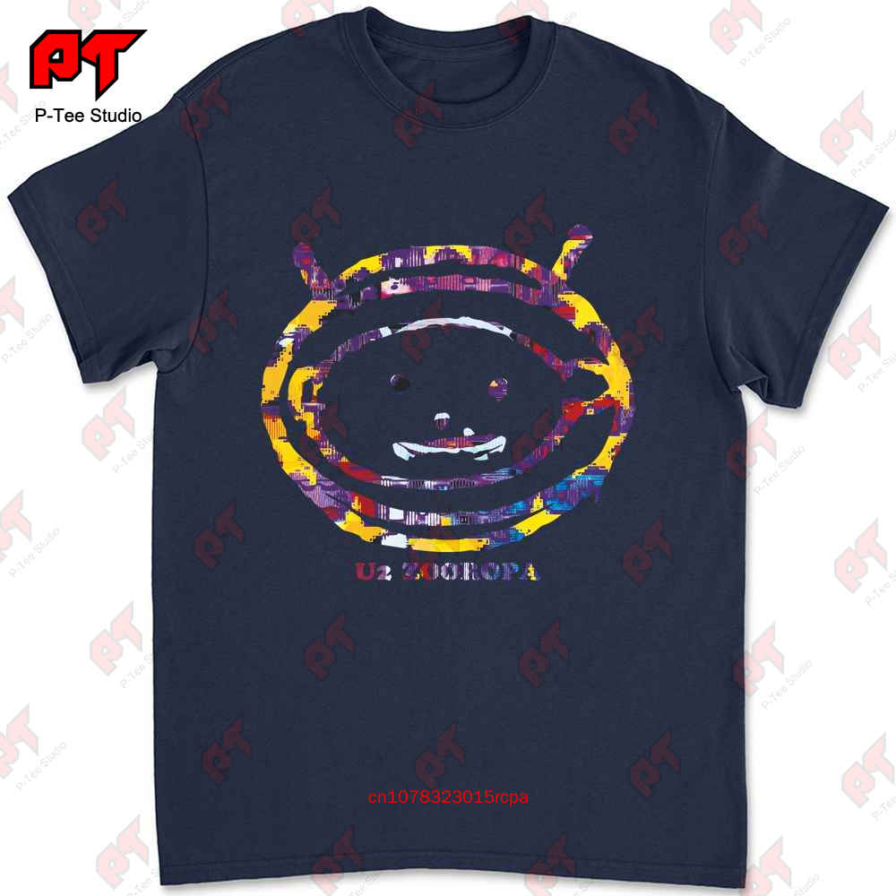 U2 Zooropa 93 Logo Vzácné Irská Rocková Alternativní Kapela Bono Unisex Pánské Tričko B0FQ