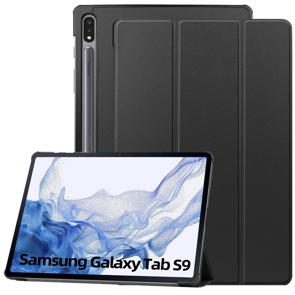 

Чехол для Samsung Tab S9fe 2024 12.4 дюйма Премиальный чехол-подставка с тройным складыванием для S9 Plus S10 Защитный чехол для планшета TAB S9/S9FE 11 2023 чёрный