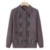 Spring Autumn Middle-Aged Elderly Women's Sweater Thin Cardigan Jackets Casual Long Sleeve Coats Female Knitted Sweater