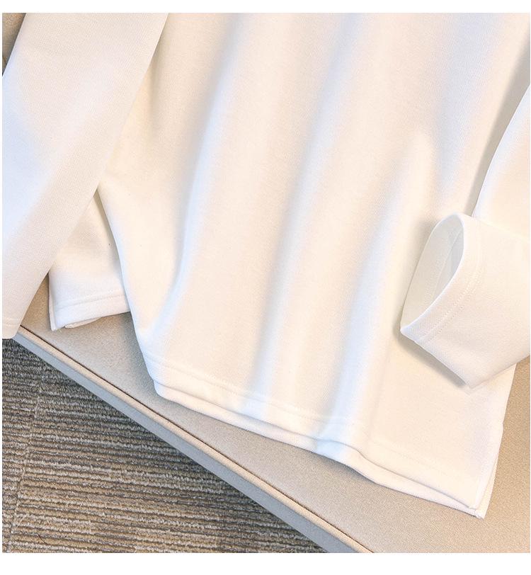 Plus Size Women's Long Sleeve Lapel Hoodie T-shirt – Slimming Summer Top for 200/300 Jin