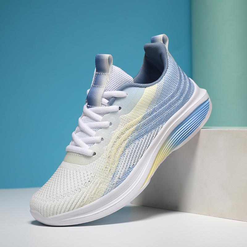 Sneakers men's spring and summer new fly-woven breathable casual shoes thick-soled shock-absorbing running shoes men